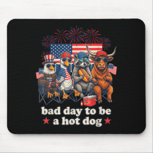 Slechte dag om een hotdog te zijn grappige 4 juli muismat
