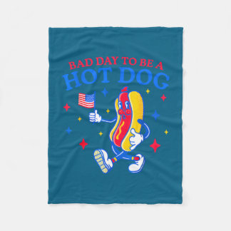 Slechte dag om een hotdog te zijn, grappige bbq-gr fleece deken