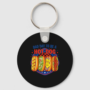 Slechte dag om een hotdog te zijn - hotdogliefhebb sleutelhanger