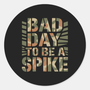 Slechte Dag Om Een Spike Buck Hert Te Jagen Ronde Sticker