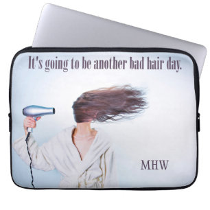 Slechte Hair Day aangepaste monogram laptophoezen Laptop Sleeve