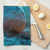 Slechte Halloween Sneeuwman met stralende ogen Theedoek (Quarter Fold)