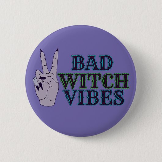 Slechte heks vibes heksenhanden ronde button 5,7 cm (Voorkant)