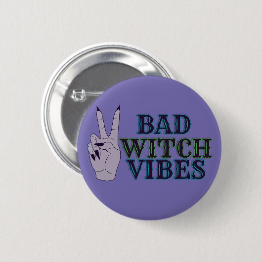 Slechte heks vibes heksenhanden ronde button 5,7 cm (Voorkant /achterkant)