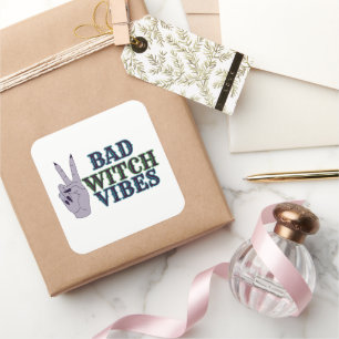Slechte heks vibes heksenhanden vierkante sticker
