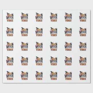 Slechte Heks Vibes Vintage Halloween T-shirt Ontwe Cadeaupapier