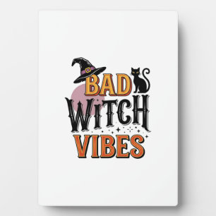 Slechte Heks Vibes Vintage Halloween T-shirt Ontwe Fotoplaat