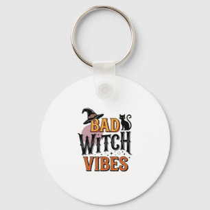 Slechte Heks Vibes Vintage Halloween T-shirt Ontwe Sleutelhanger
