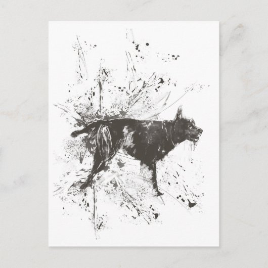 Slechte hond briefkaart (Voorkant)