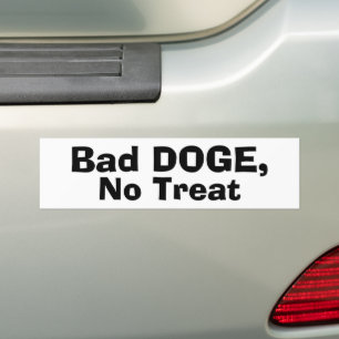 Slechte hond, geen traktatie bumpersticker