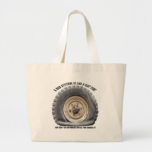 Slechte hoogte als platte band grote tote bag (Voorkant)