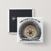 Slechte hoogte als platte band vierkante button 5,1 cm (Voorkant /achterkant)