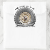 Slechte hoogte als platte band vierkante sticker (Tas)