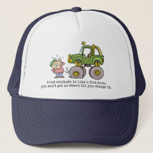 Slechte hoogte Quote met grappige platte Cartoon Trucker Pet