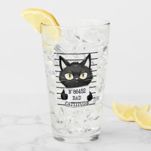 Slechte houding - Black Cat Mugshot Glas