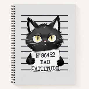 Slechte houding - Black Cat Mugshot Notitieboek