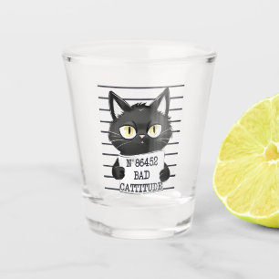 Slechte houding - Black Cat Mugshot Shot Glas