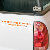 Slechte houding, puntige stokken bumpersticker (Op Truck)