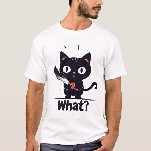 Slechte kat - Wat? T-shirt (Voorkant)