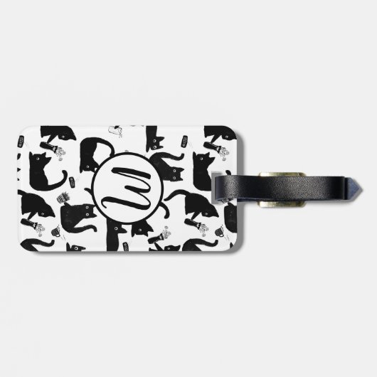 Slechte katten die over het hoofd hangen bagagelabel (Achterkant horizontaal)