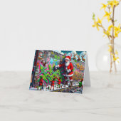 Slechte kerstman graffiti kaart (Gele Bloem)