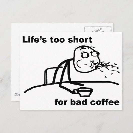Slechte koffie briefkaart (Voorkant / Achterkant)
