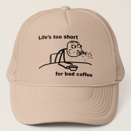 Slechte koffie trucker pet (Voorkant)