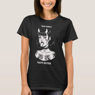 Slechte Meisjes Smaken Beter Tattoo Duivel Hallowe T-shirt