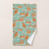 Slechte Oranje Tabby Cats kloppen spul over patroo Bad Handdoek (Handdoek)