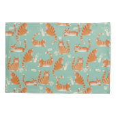 Slechte Oranje Tabby Cats kloppen spul over patroo Kussensloop (Achterkant)