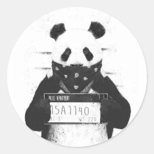 Slechte panda ronde sticker