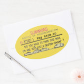 Slechte Parkeren Summons Ovale Sticker (Envelop)