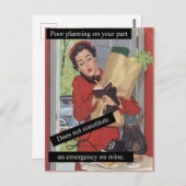 Slechte Planning Bezige Vrouw telefonisch Briefkaart (Voorkant / Achterkant)