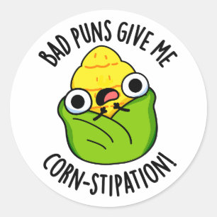 Slechte Puns Geef Mij Maïs-stipatie Grappige Maïs  Ronde Sticker