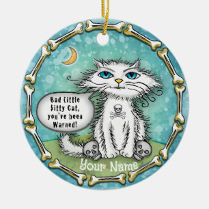 Slechte Scraggles Kat Keramisch Ornament