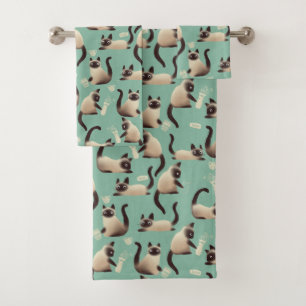 Slechte Siamese katten die er nog veel over doen Bad Handdoek