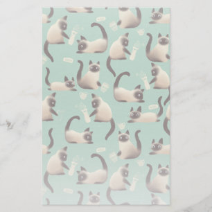 Slechte Siamese katten die er nog veel over doen Briefpapier