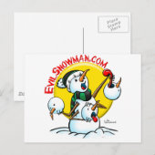 slechte sneeuwman briefkaart (Voorkant / Achterkant)