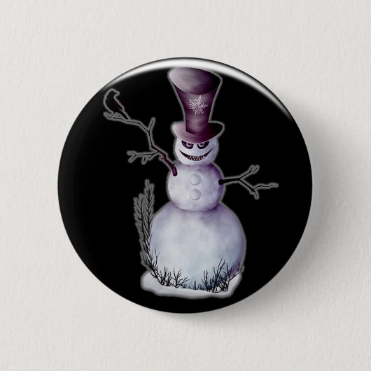 slechte sneeuwman ronde button 5,7 cm (Voorkant)