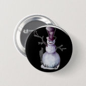 slechte sneeuwman ronde button 5,7 cm (Voorkant /achterkant)