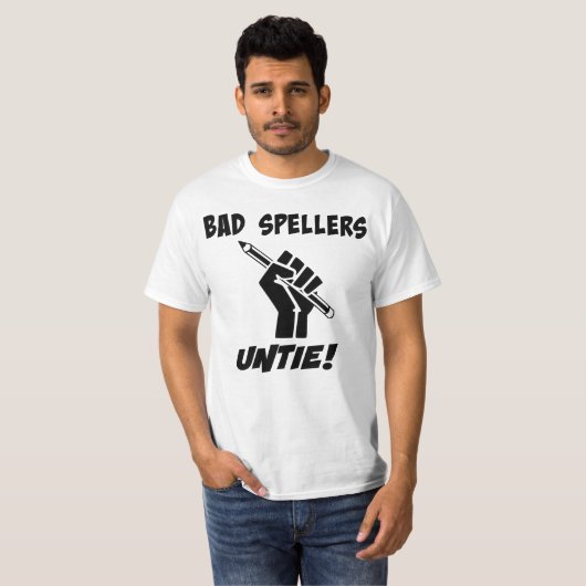 Slechte Spellers ontbinden! Grammar Humor T-shirt (Voorkant volledig)
