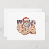 Slechte Tattoo Santa Briefkaart (Voorkant / Achterkant)