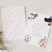 Slechte twee de Bone Puppy Verjaardag Uitnodiging