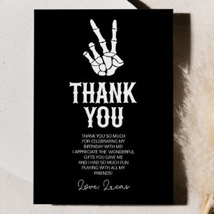 Slechte twee het botskelet 2e verjaardagsfeestje bedankkaart