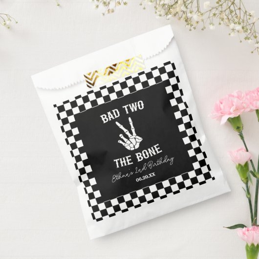 Slechte twee het botskelet 2e verjaardagsfeestje bedankzakje (Gezegeld)