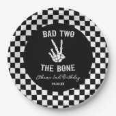 Slechte twee het botskelet 2e verjaardagsfeestje papieren bordje (Voorkant)