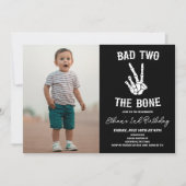 Slechte twee het botskelet foto 2e verjaardagsfees kaart (Voorkant)