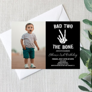Slechte twee het botskelet foto 2e verjaardagsfees kaart