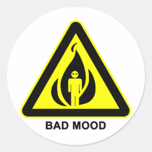 Slechte waarschuwingssticker ronde sticker