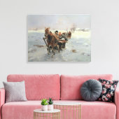 Slechten in een winterlandschap canvas afdruk (Insitu (Woonkamer))